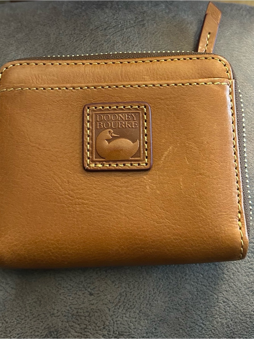 Dooney and Bourke Florentine Small Zip Around Wallet in Natural